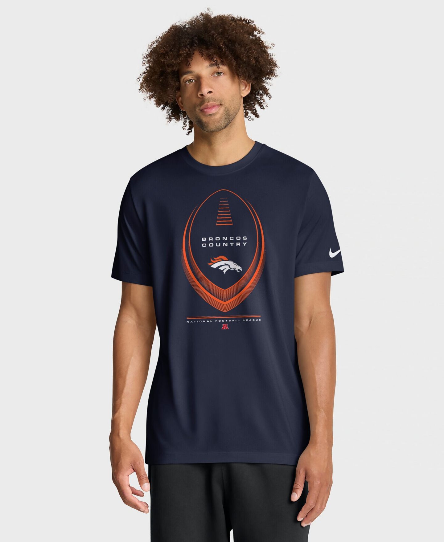 Мужская футболка Nike Navy Denver Broncos Big & Tall Legend Icon Dri-FIT — фото 1