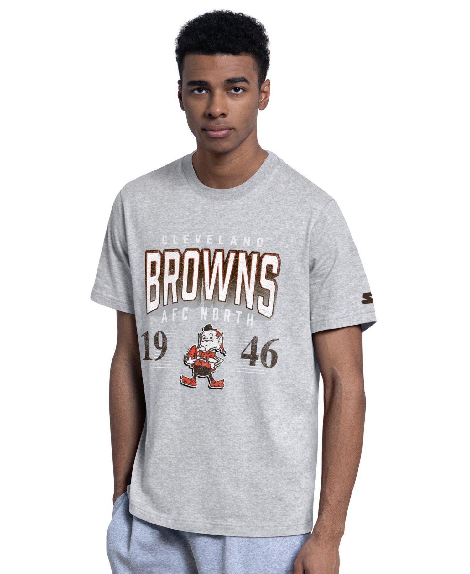 Men's 2-Pack Brown/Gray Cleveland Browns Throwback Logo T-Shirt Set