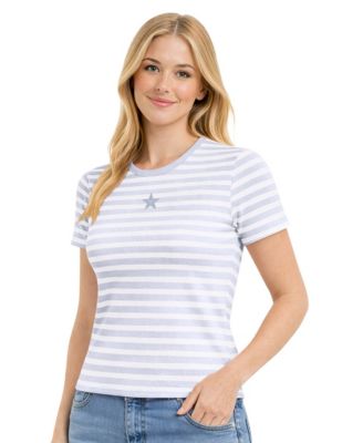 Women's Pastel Blue Dallas Cowboys Pastels Striped T-Shirt