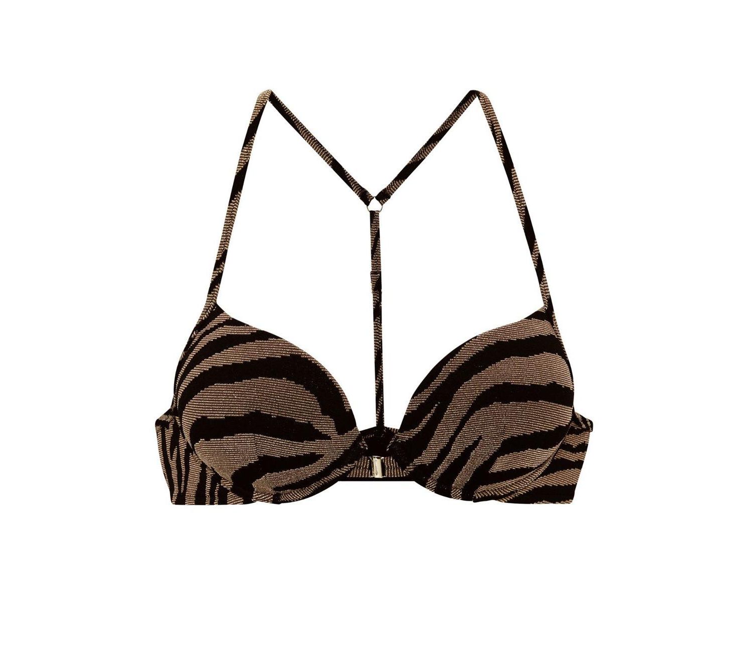 Women's Animal Print Underwire Push-Up Bikini Top