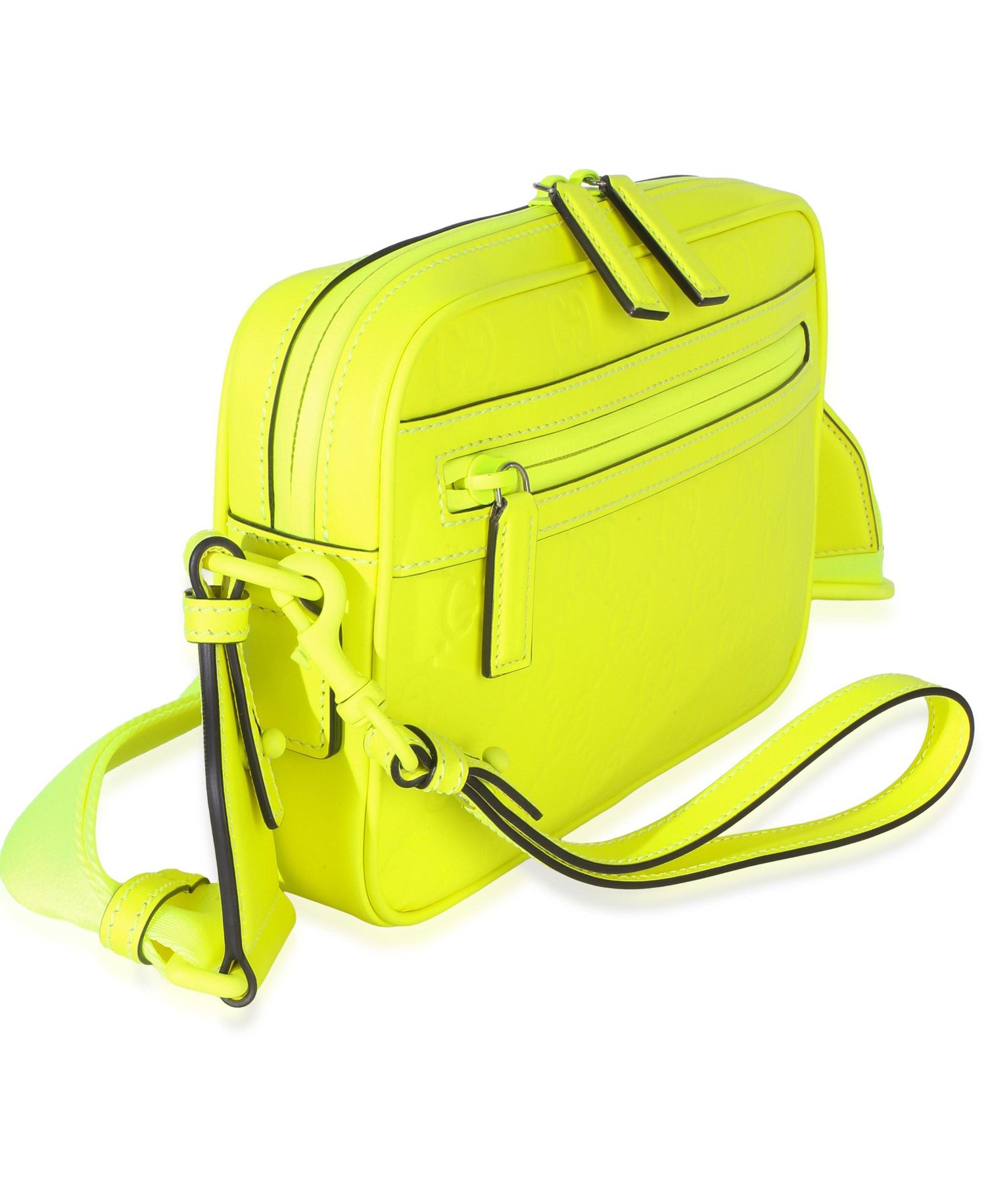 Fluorescent Yellow Rubber Effect Monogram GG Crossbody Bag