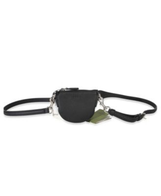 Black Pebbled Calfskin Mini B Shoulder Pouch