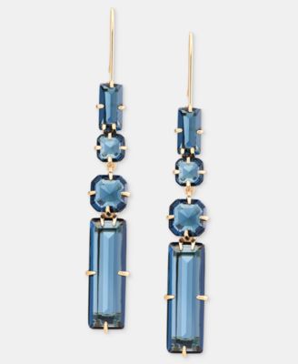 Women's Glass Crystal Baguette Linear Drop Earrings