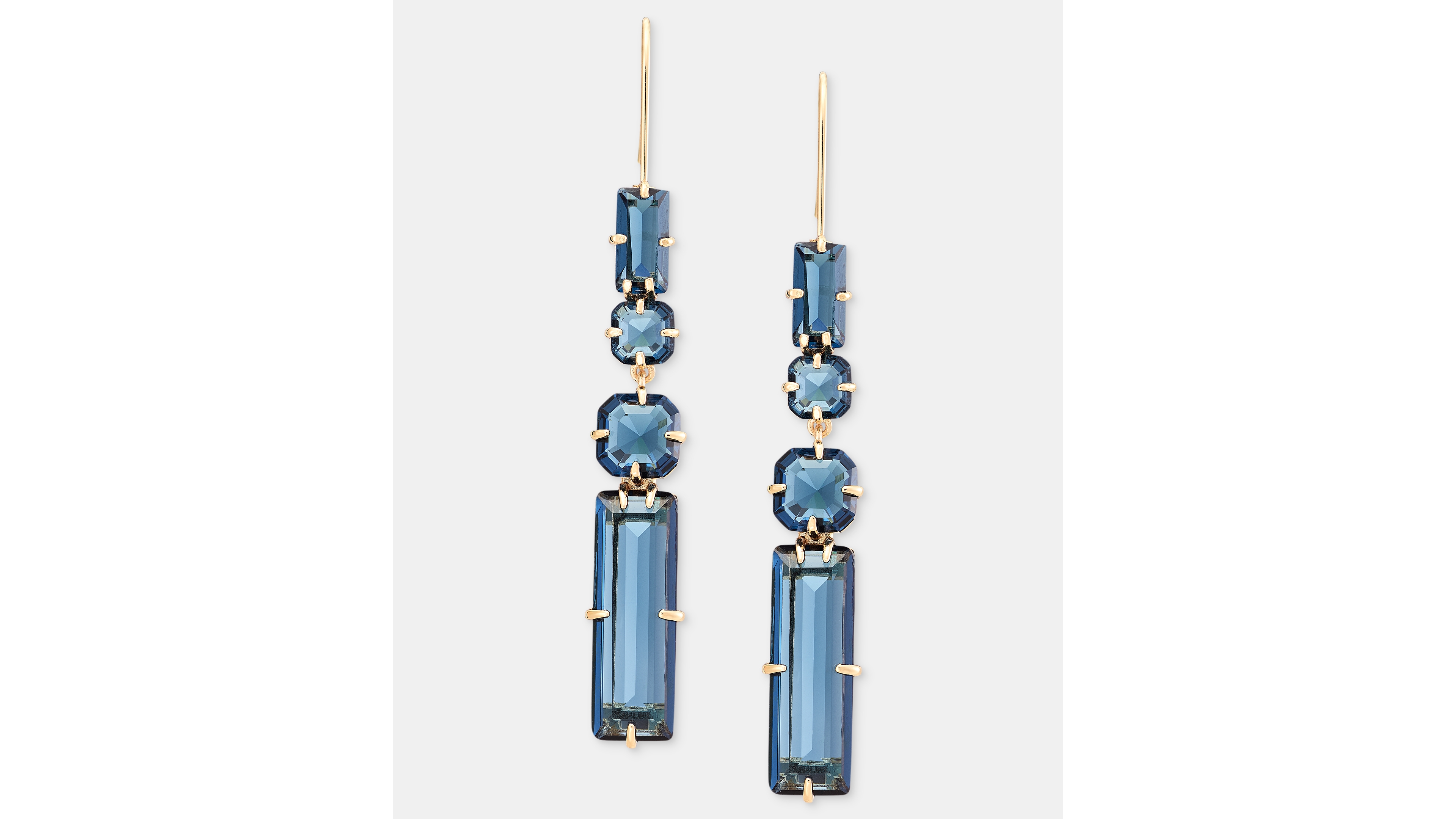 Lauren Ralph Lauren Women's Glass Crystal Baguette Linear Drop Earrings