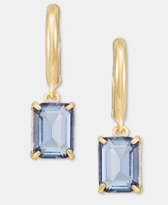 Glass Stone Drop Huggie Earrings