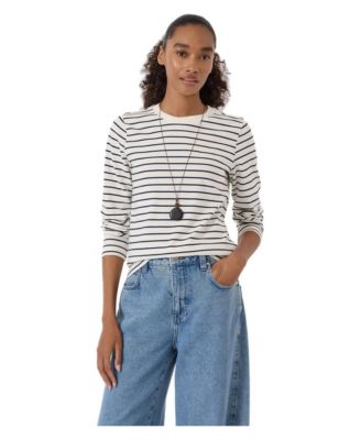 Women's Mia Striped Slim Crewneck Long-Sleeve Top