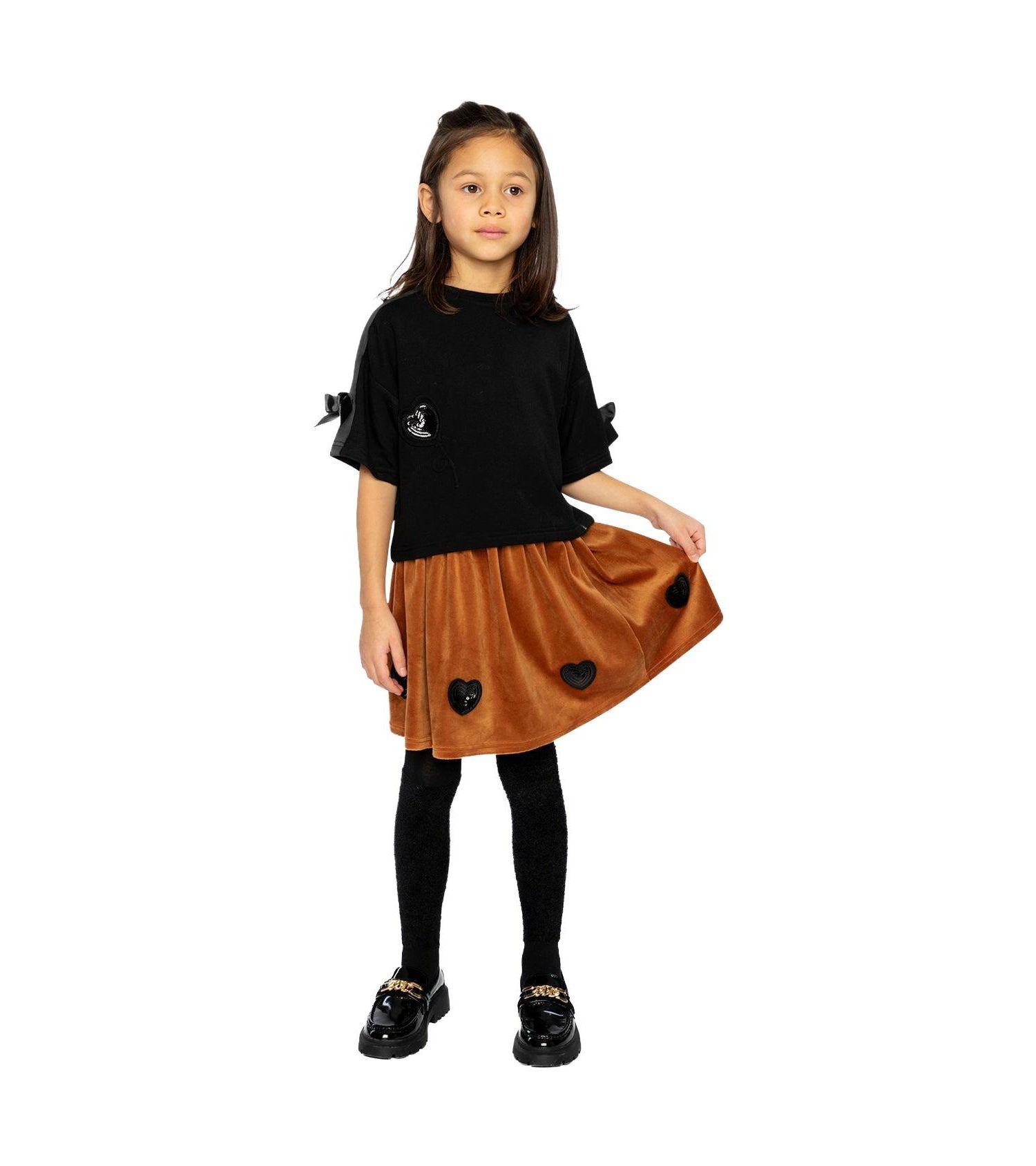 Little and Big Girl ( size 6 to 12 ) Velvet Skirt
