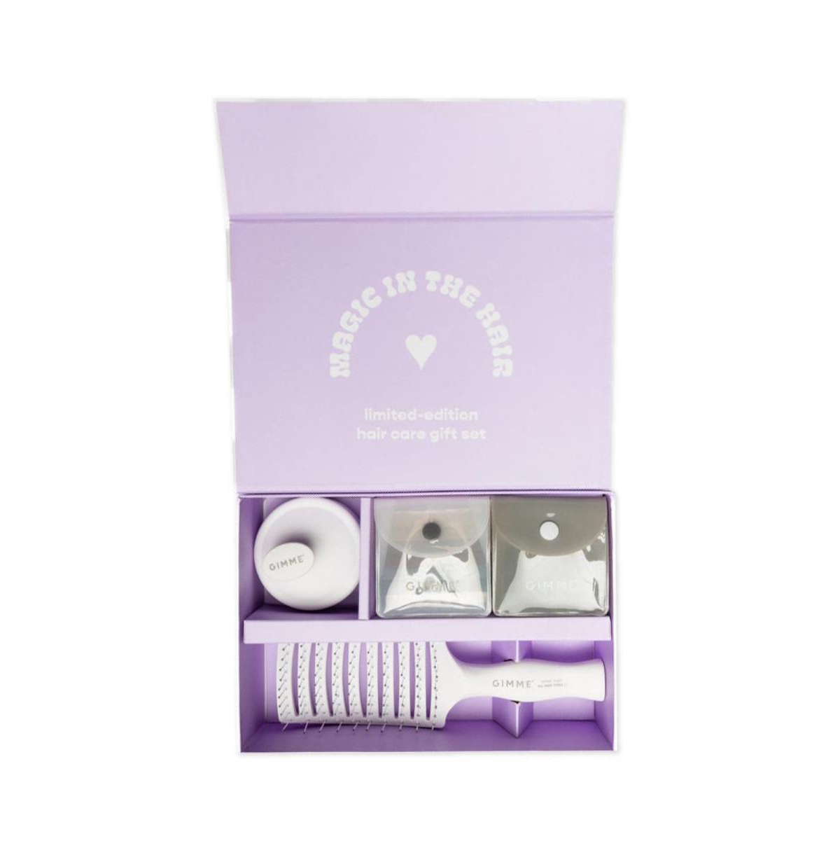 Gimme Beauty Magic Is In the Hair Gift Box For All Hair Types Includes Everyday Bands, Detangling Brush and Massage Brush
