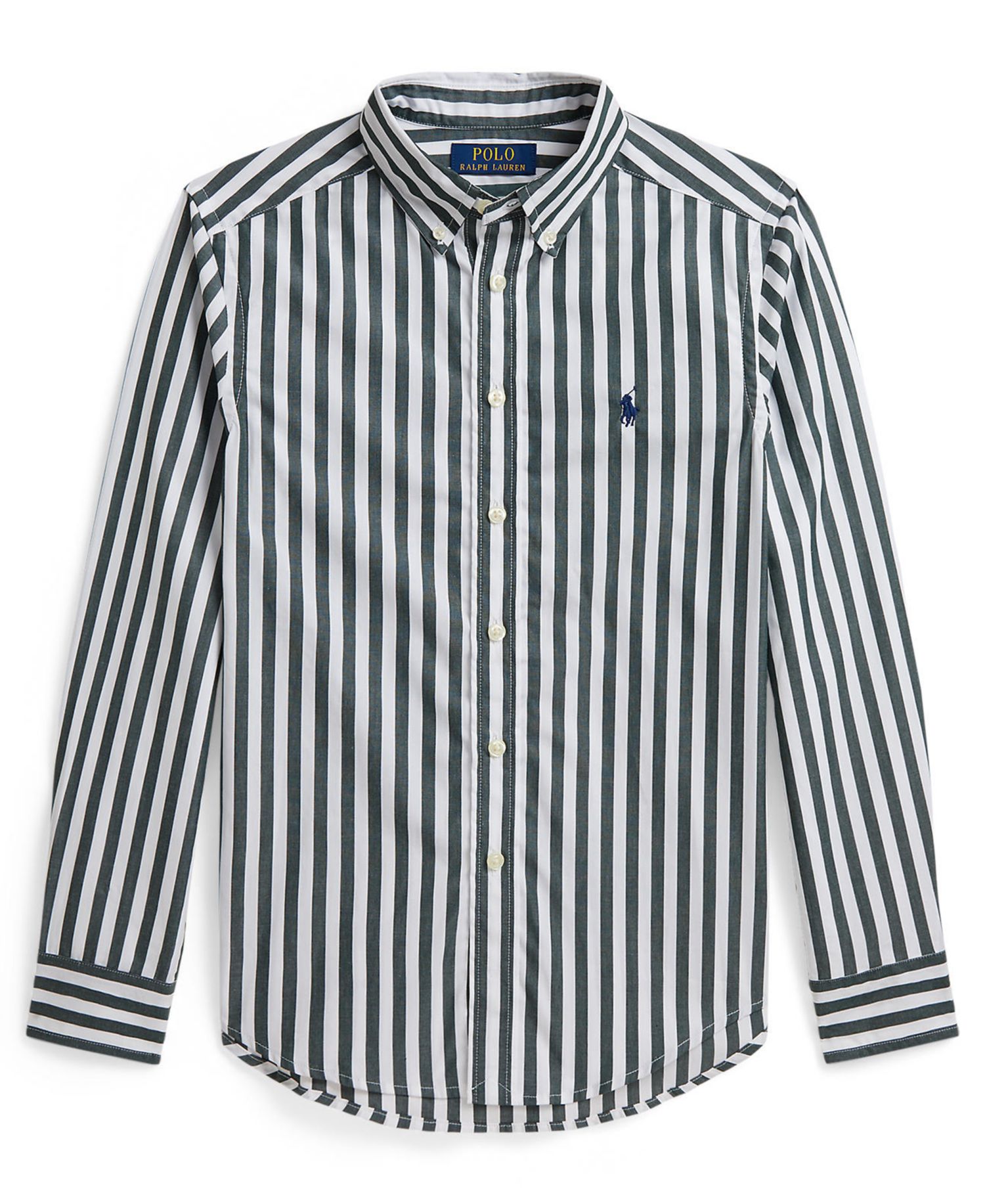 Boys' 8-20 Striped Cotton Poplin Shirt