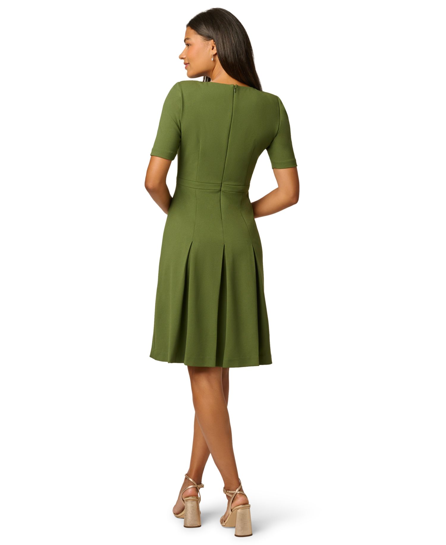 Petite Bow-Front Pleated A-Line Dress