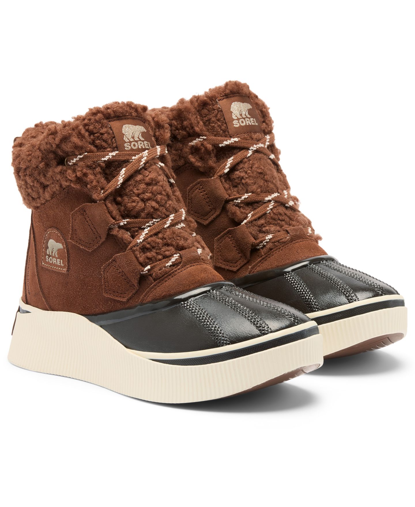 Женские ботинки Sorel Out N About IV Chillz Waterproof Lace-Up Booties, цвет: Каштаново-рыжий / Чёрный — фото 7