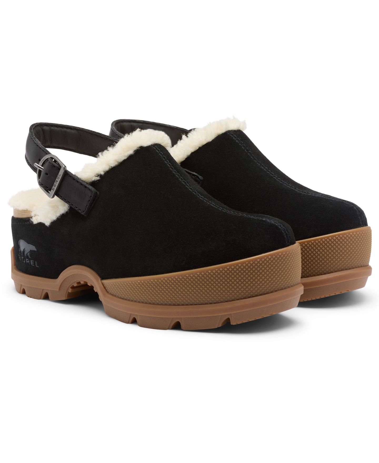 Женские сабо Sorel Roam'N Cozy Slingback, цвет: Чёрный / Карамельный — фото 8