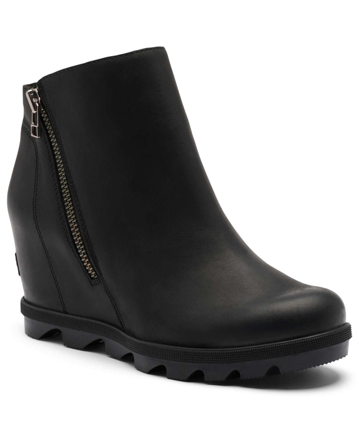 Женские ботинки Sorel Joan Rhapsody Zipper Wedge Booties, цвет: Чёрный — фото 1