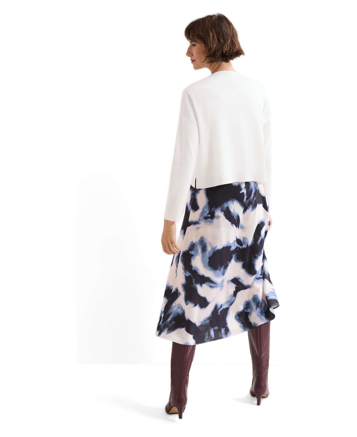 Women's Issy Tie Dye 2-in-1 Long-Sleeve A-Line Midi Dress