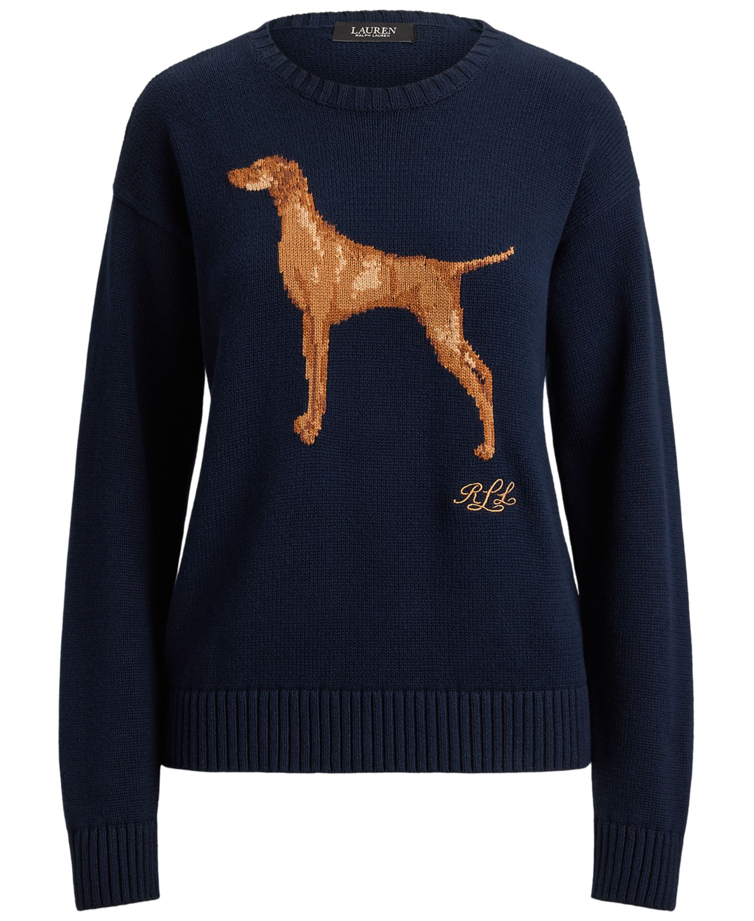 Petite Intarsia-Knit Crewneck Sweater