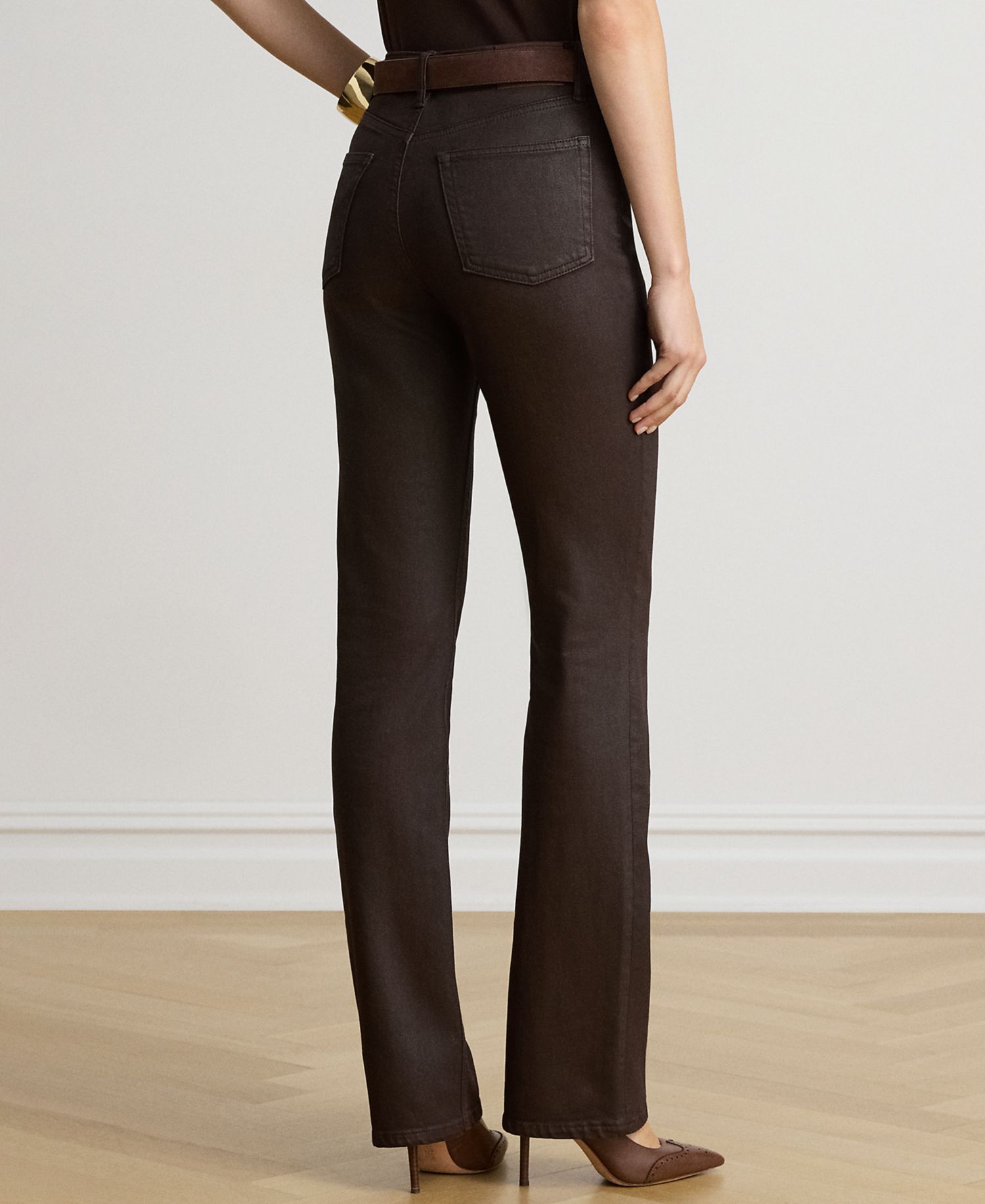 Women's High-Rise Bootcut Coated Jeans