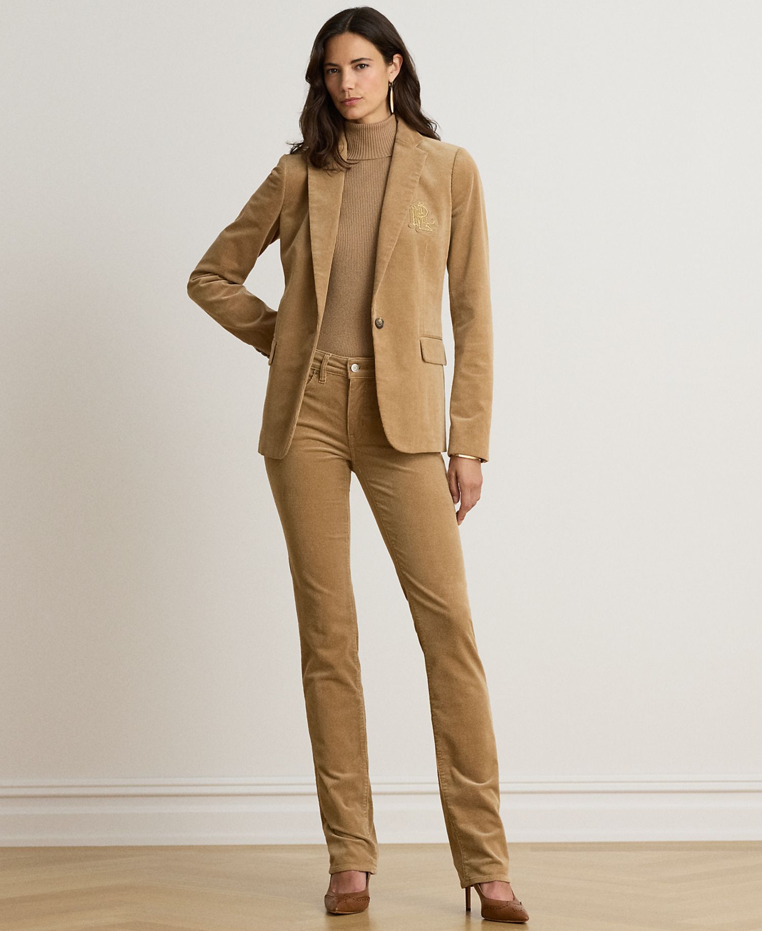 Women's Mid-Rise Slim-Straight Corduroy Pants