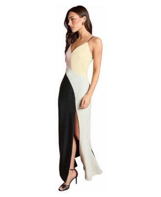 Women's Colorblock Maxi V-Neck Dress