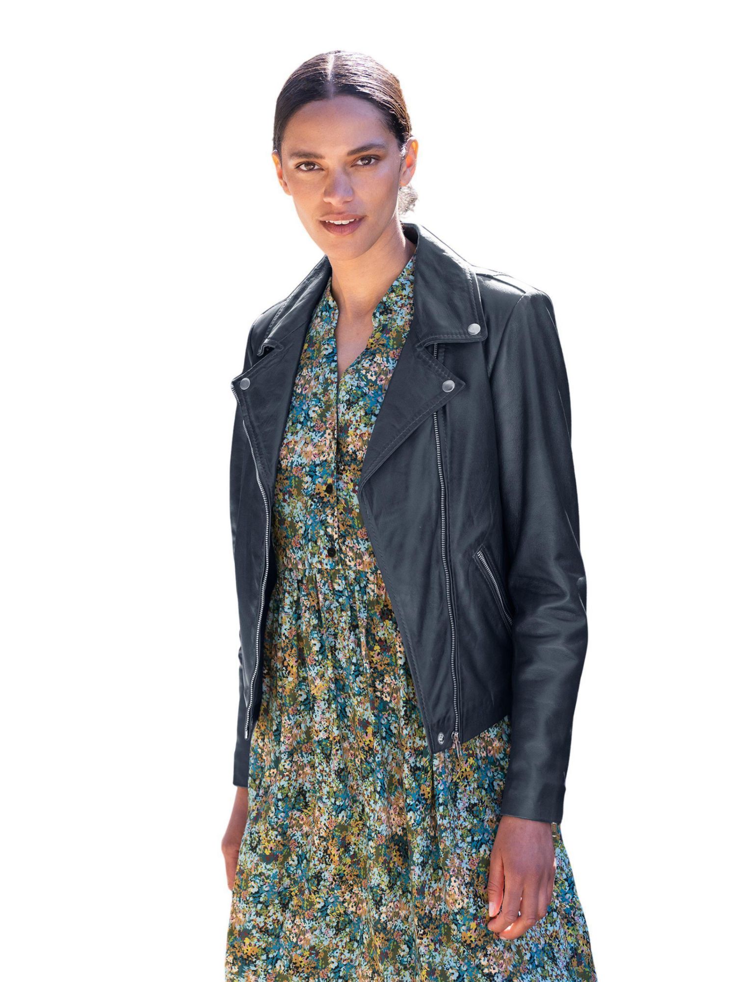 Womens Leather Biker Jacket