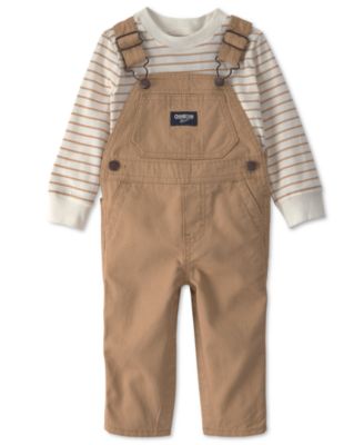 Baby Boys' Long-Sleeve Striped Top and Overall, 2-Piece Set
