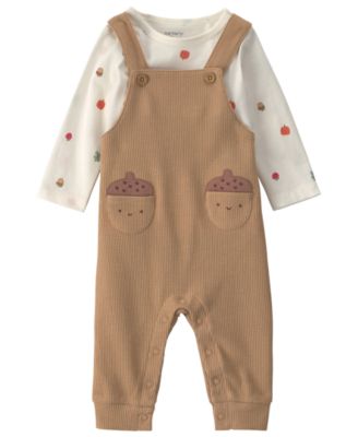 Boys' Thanksgiving Thermal Long-Sleeve Top and Overall,  2-Piece Set