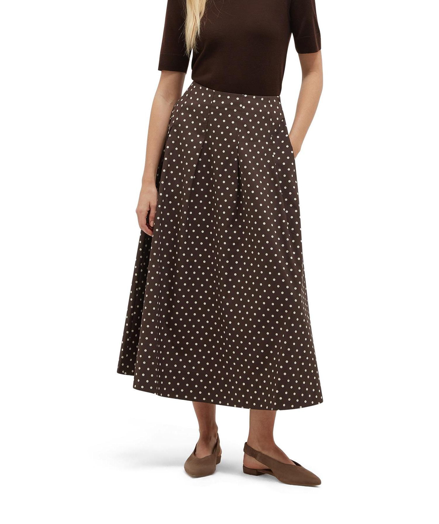 Women's Antonella Polka-Dot A-Line Midi Skirt