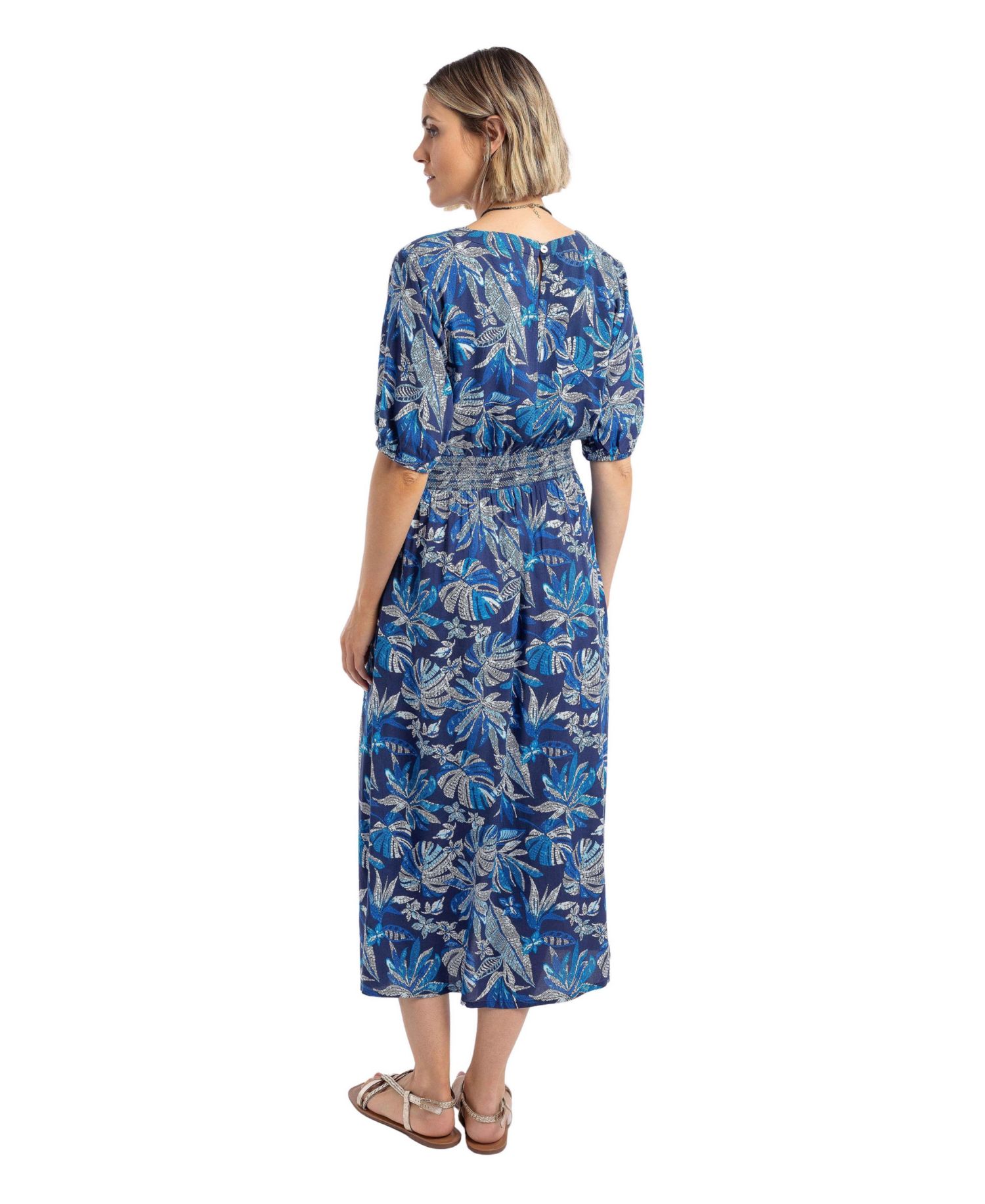Women's Dilsha Empire-Waist Floral-Print Short-Sleeve Midi Dress