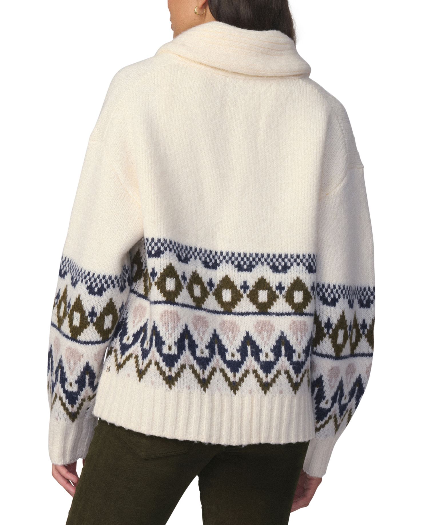 Women's The Inga Fair Isle Shawl Collar Zip-Front Cardigan