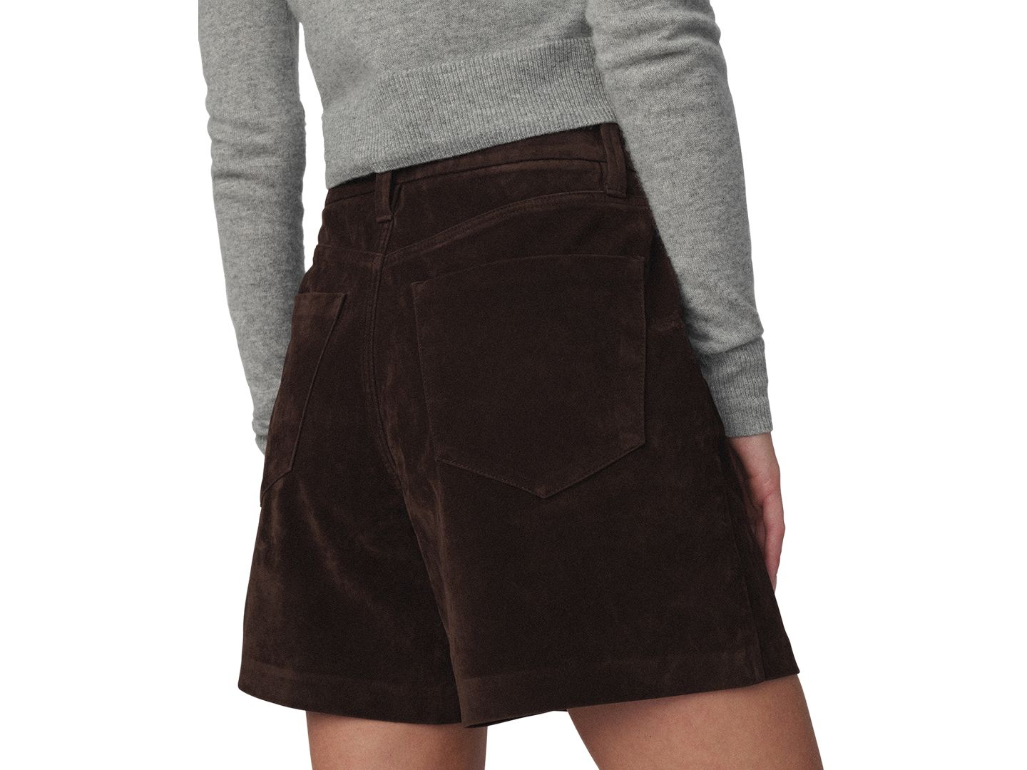 Женские шорты Joe's Jeans High-Waisted Faux-Suede Harlowe, цвет: Тёмный шоколадный — фото 5