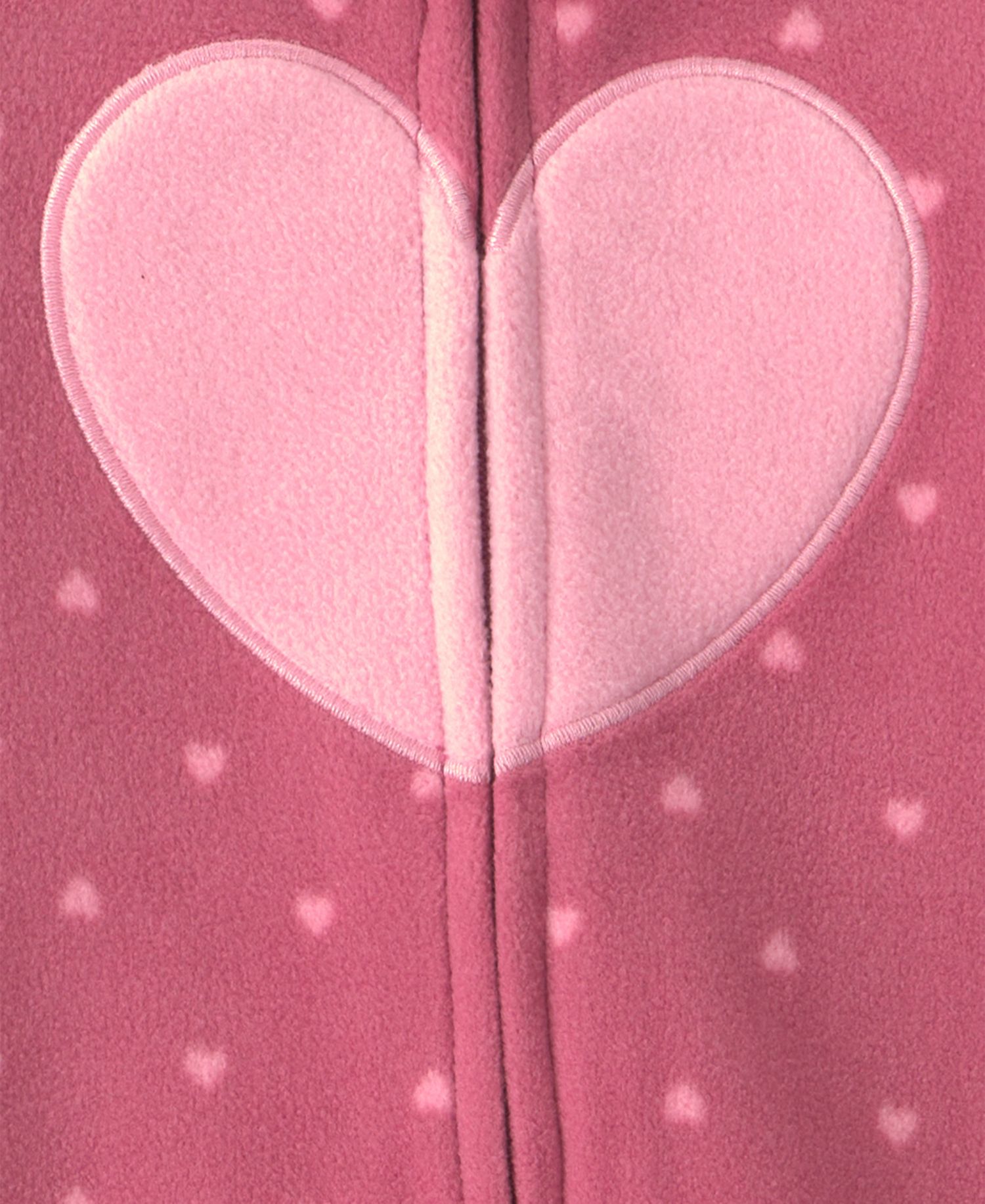 Baby Girls' Heart Fleece 2-Way Zip Sleep & Play