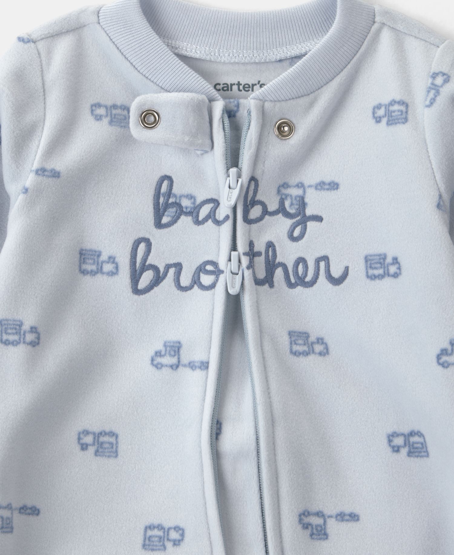 Baby Boys' Baby Brother Fleece 2-Way Zip Sleep & Play