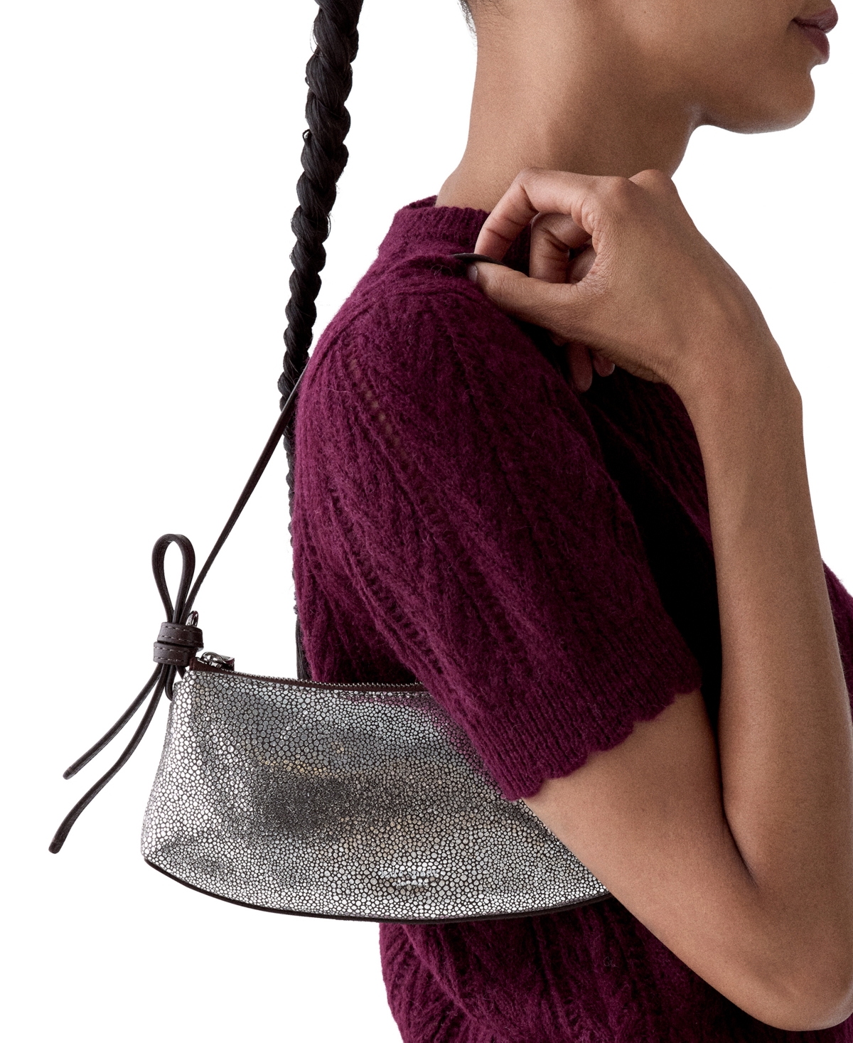 kate spade new york Loop Metallic Dot Printed Small Pochette Handbag