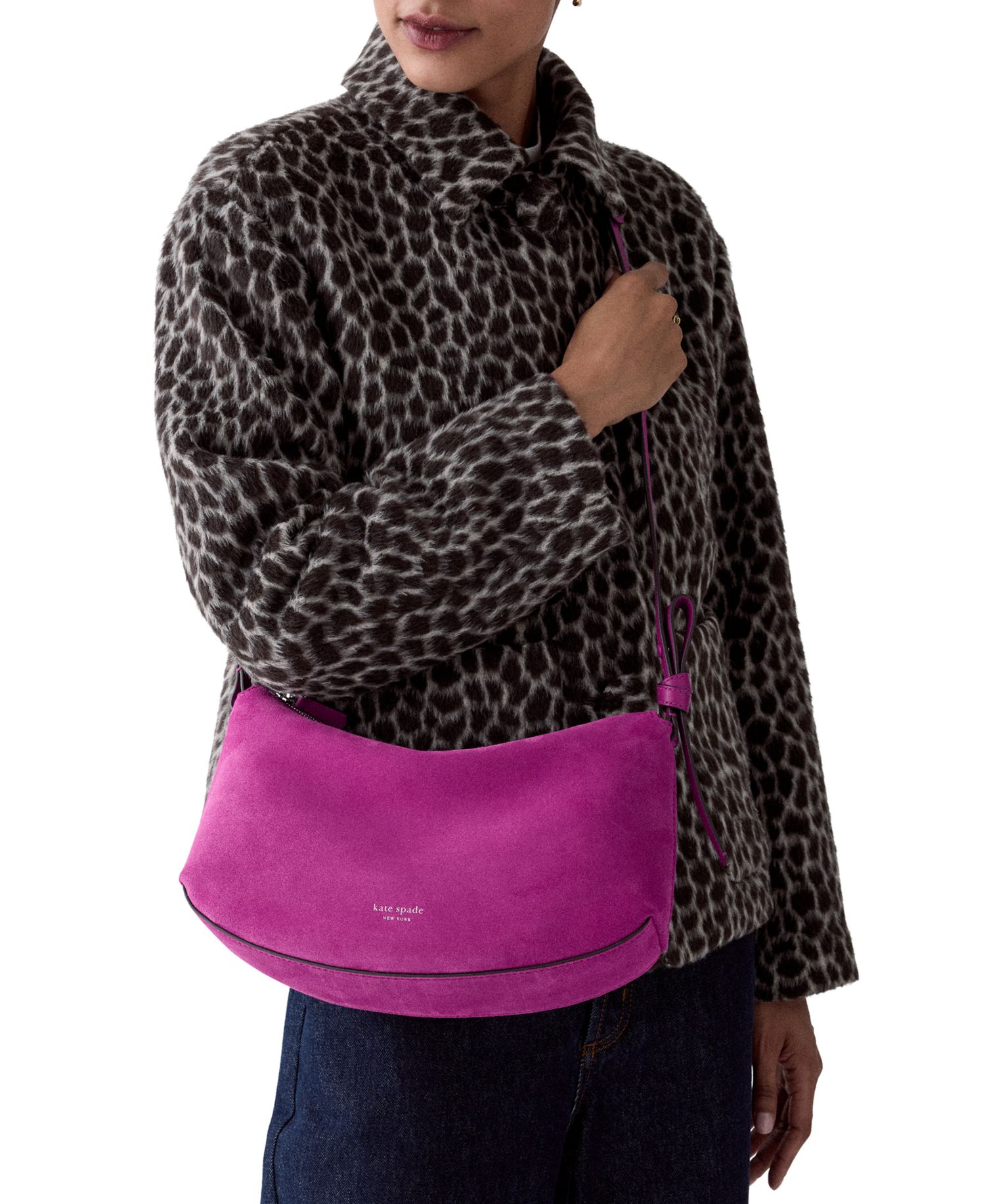 Loop Medium Suede Shoulder Bag