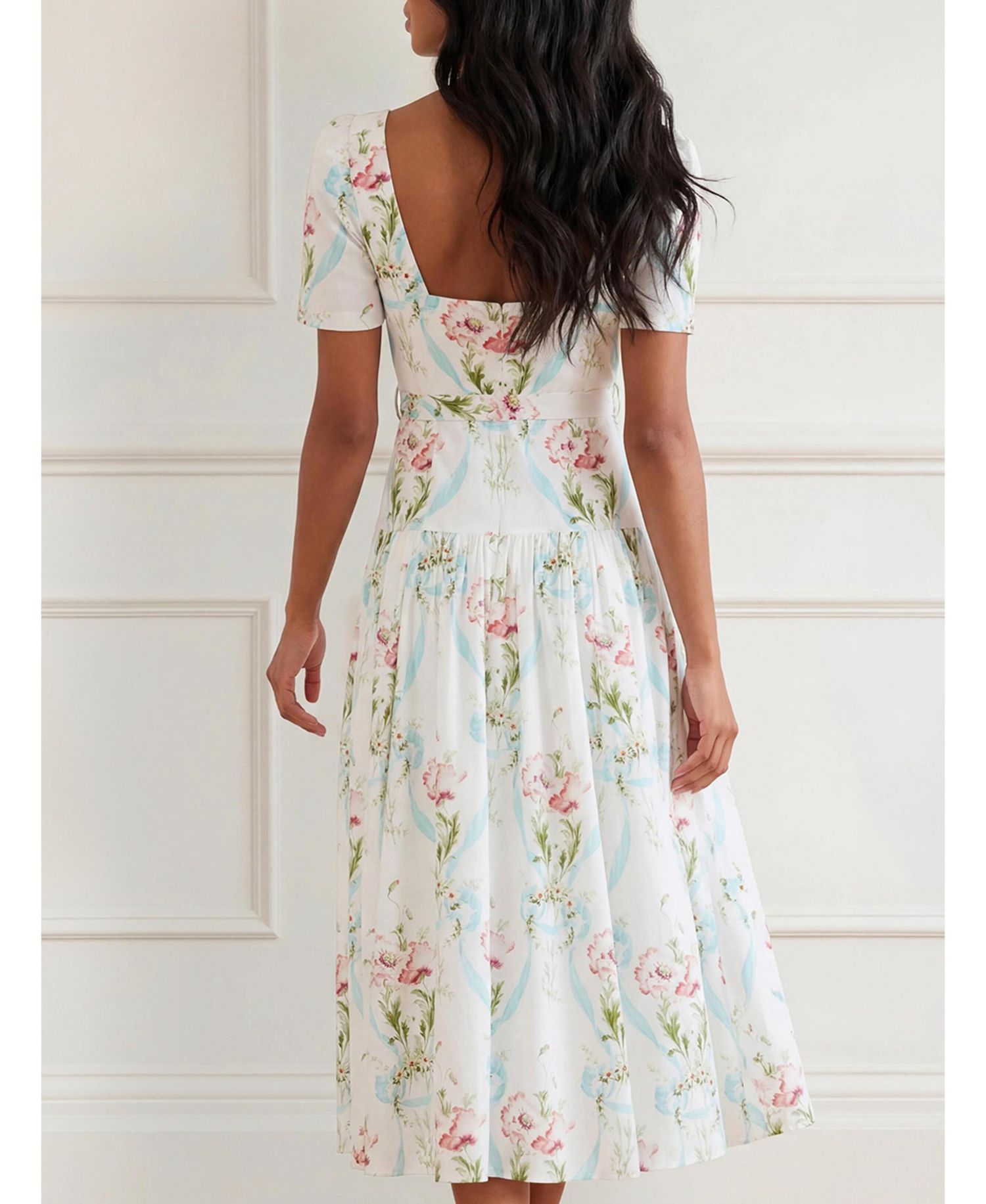 Women's Floral Sweetheart Fit & Flare Dress