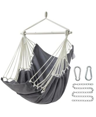 500 Lbs Capacity Hanging Hammock Chair Swing With Footrest Portable Indoor Outdoor Steel Hardware Kit