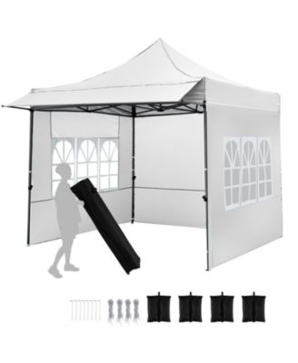 Pop Up Canopy Tent with Removable Sidewalls and Detachable Awning