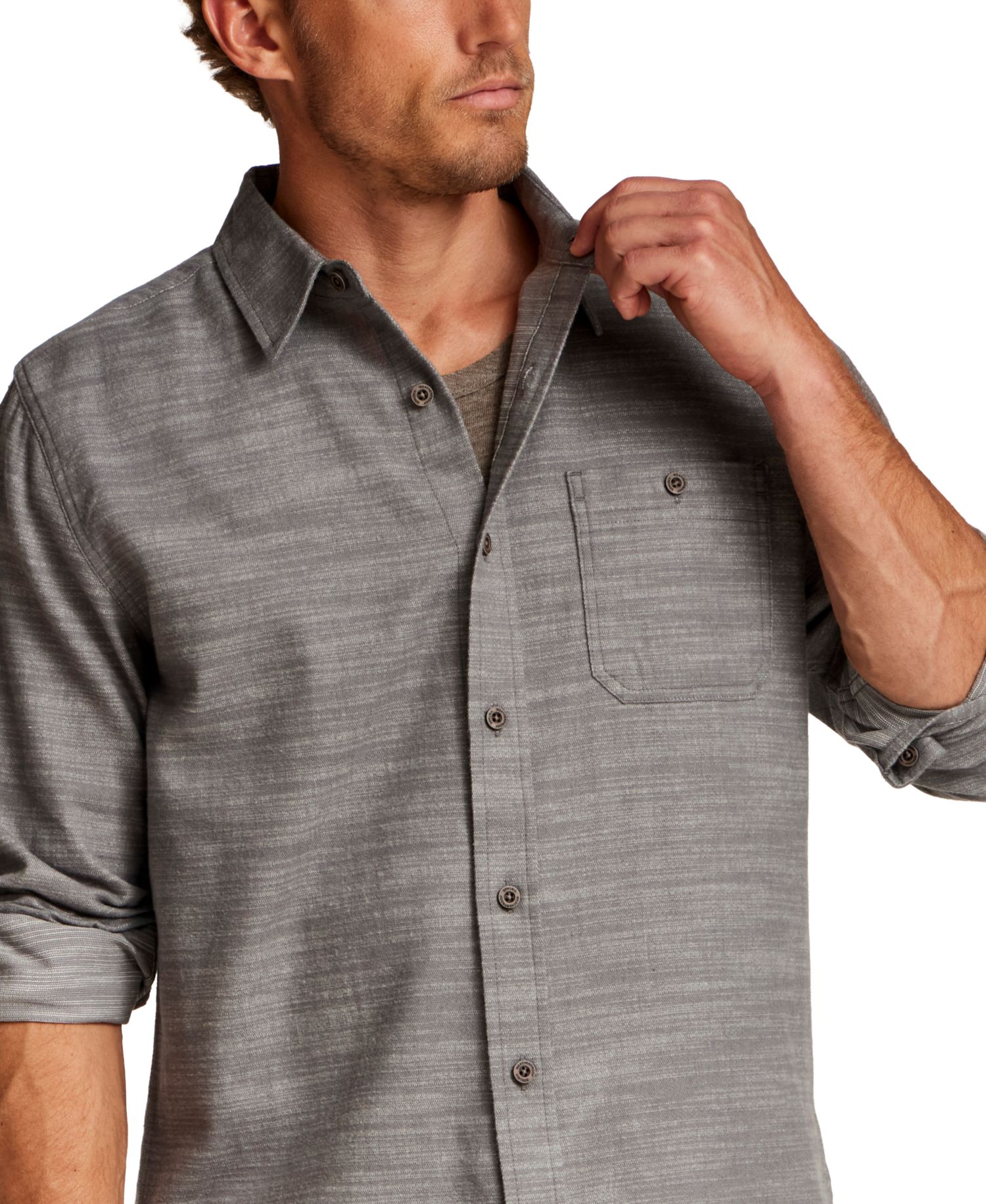 Men's Peached Slub Solid Shirt