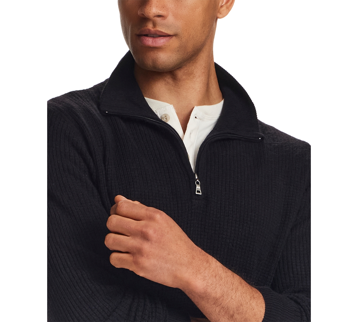 Weatherproof Vintage Men's Soft Touch All Over Texture Quarter-Zip Sweater