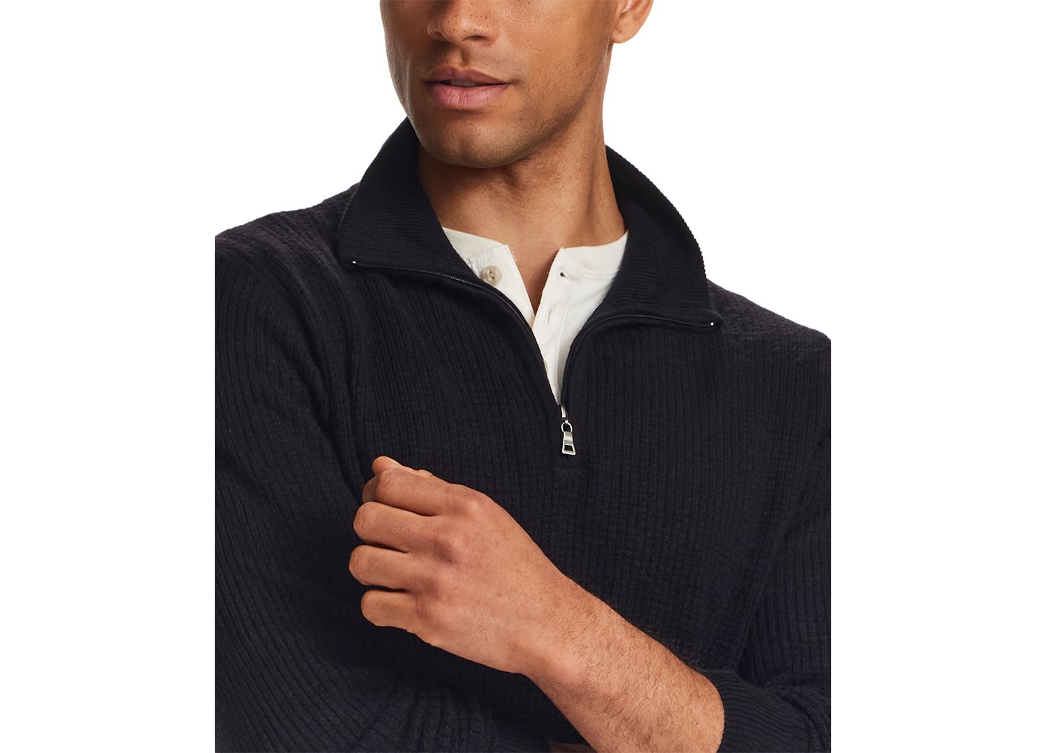 Men's Soft Touch All Over Texture Quarter-Zip Sweater