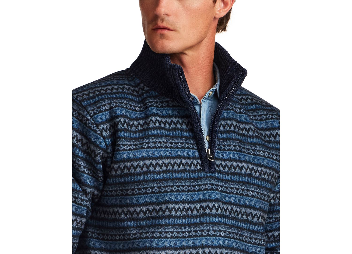 Men's Chenille Nordic Quarter-Zip Sweater