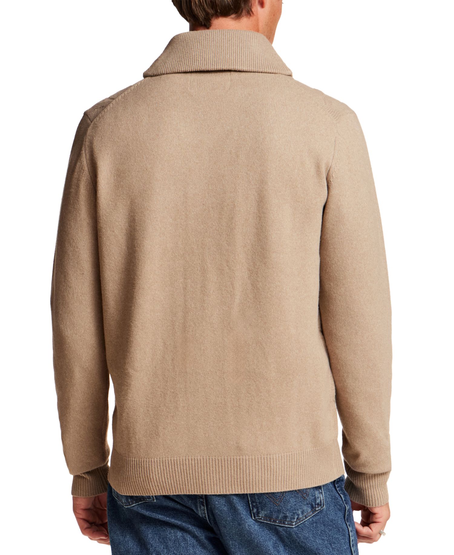 Men's Shawl Collar Cable Knit Sweater