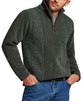 Men's Chenille Elastic Drawcord Quarter-Zip Sweater 