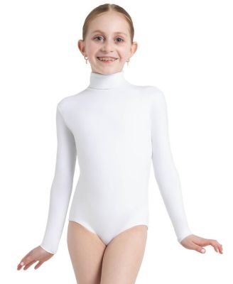 Girls Long Sleeve Turtleneck Leotard w/ Snaps