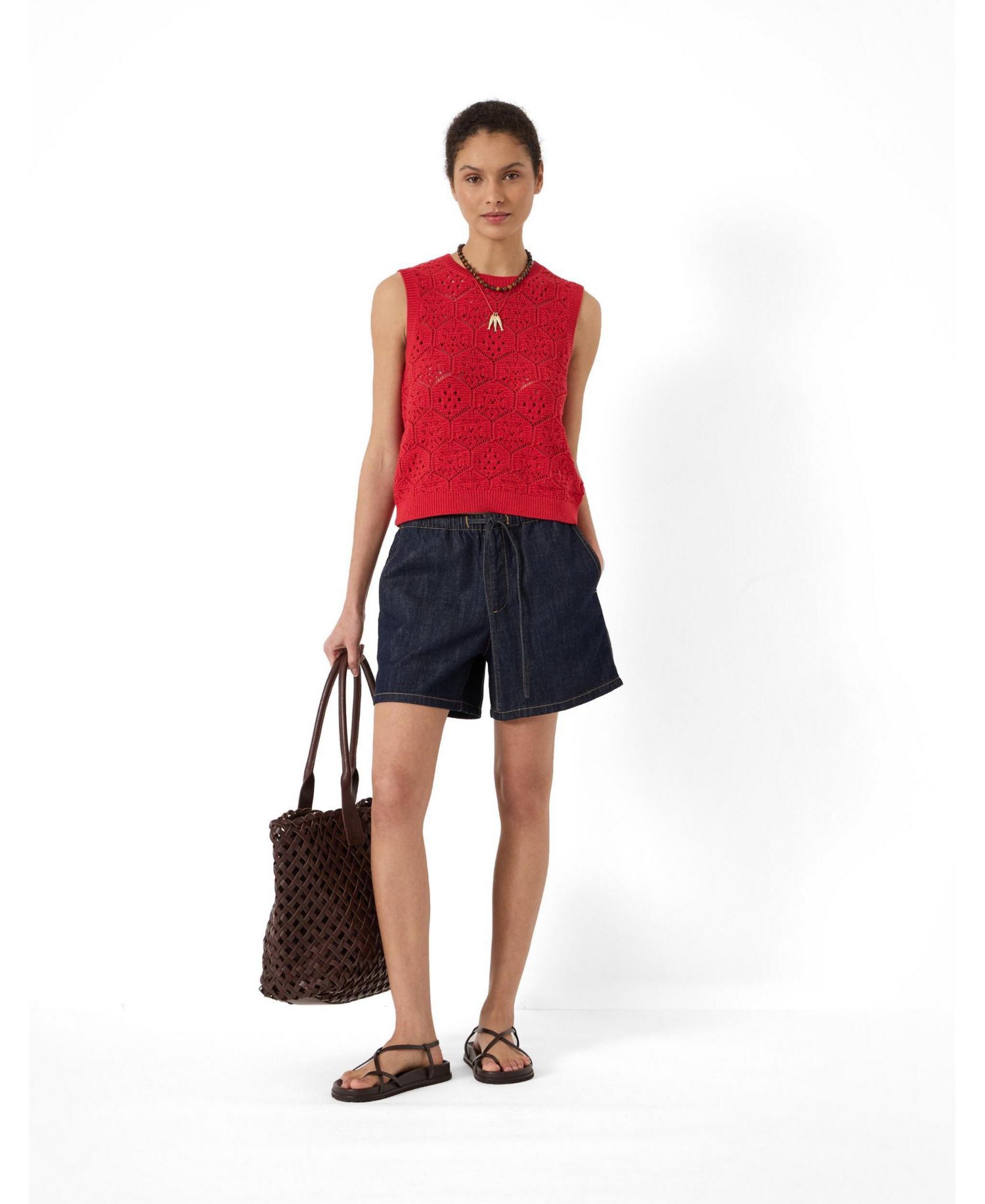Women's Geometric Crochet Vest