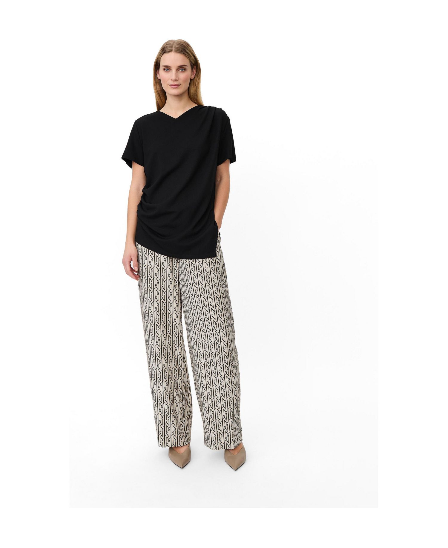 Women's MaDorel V-Neck Short-Sleeve Draped T-Shirt