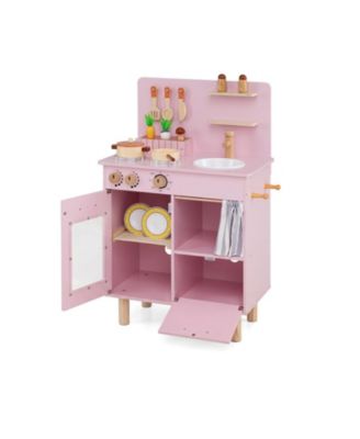 Toddler Wooden Play Kitchen with Dishwasher and Toy Foods, Ages 3+
