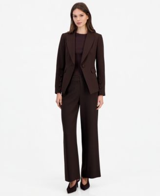 Women's Single-Button Blazer, Short-Sleeve Sweater & Wide Leg Pants