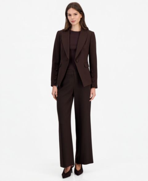 Женские комплекты Tahari ASL Single-Button Blazer, Short-Sleeve Sweater & Wide Leg Pants, цвет: Co