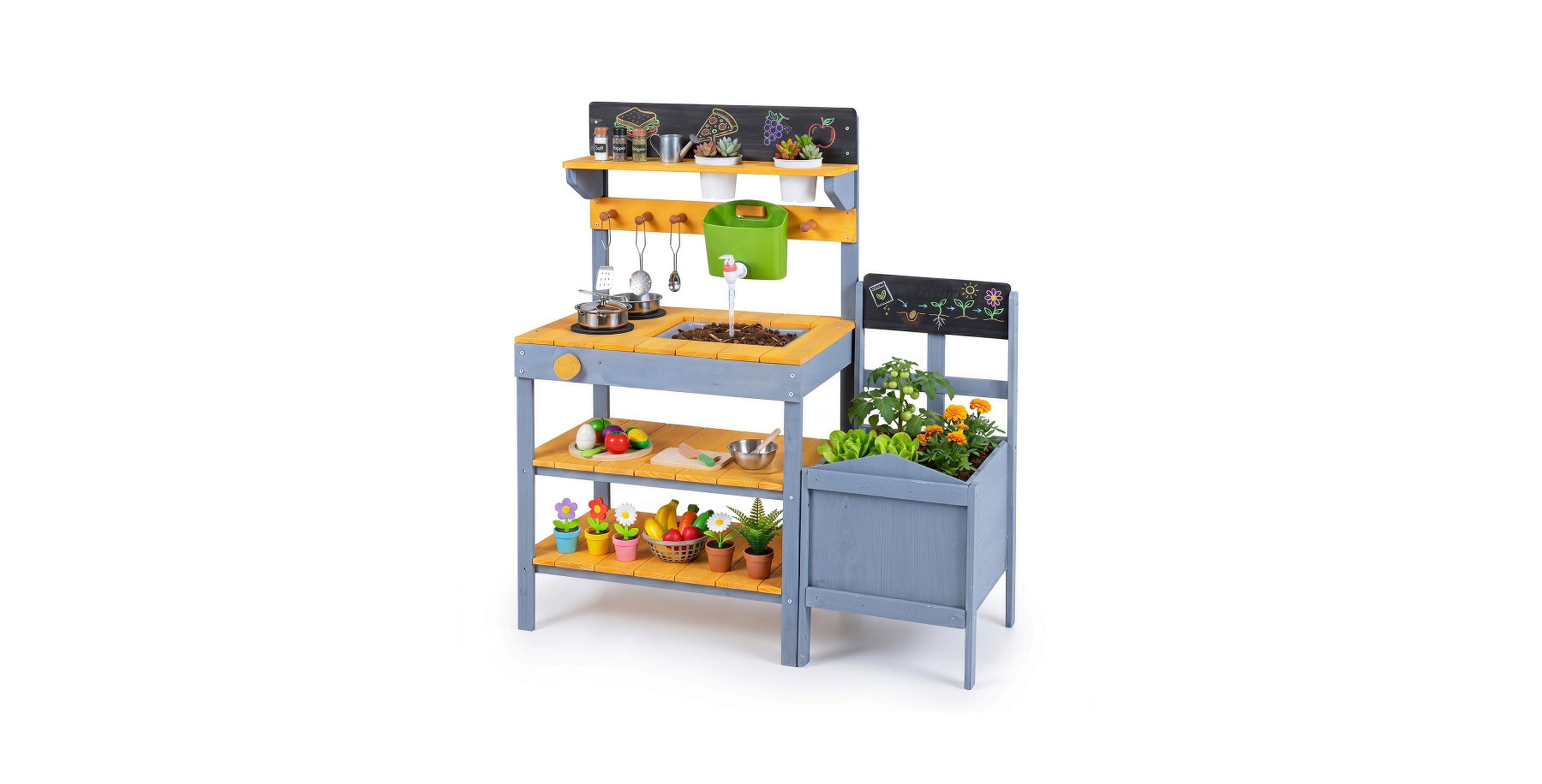 Hongge Running Water 9-Piece Mud Kitchen, Ages 3+