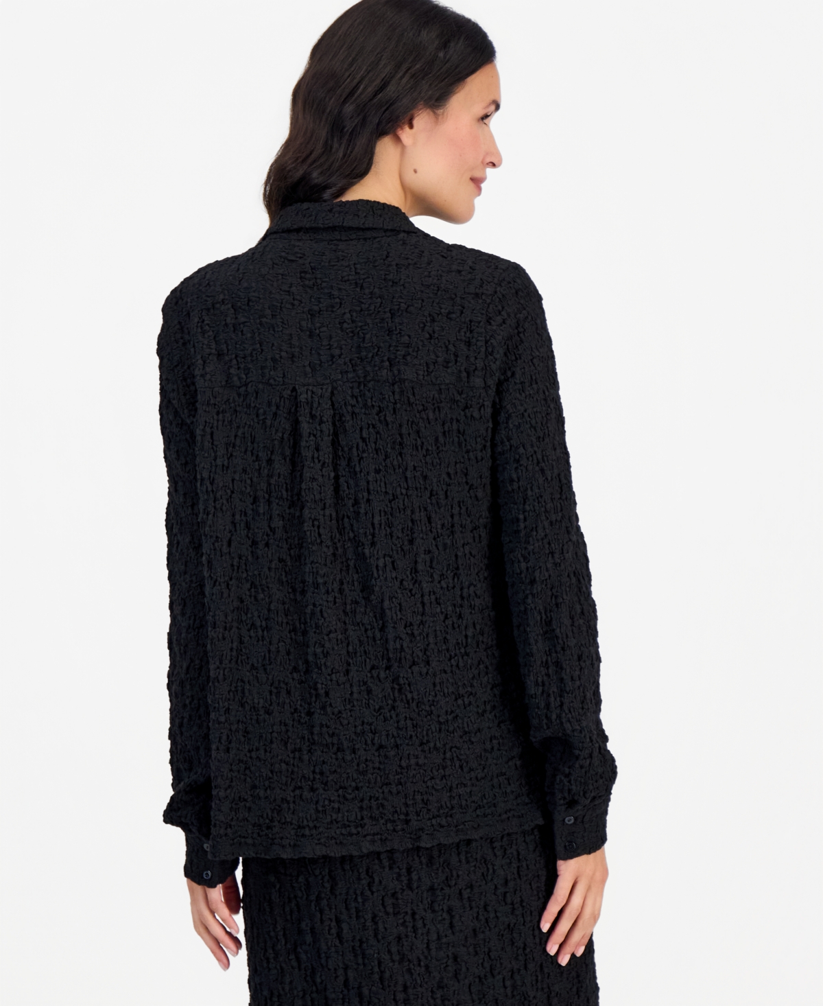 Eileen Fisher Women's Long-Sleeve Classic Collar Slim Blouse